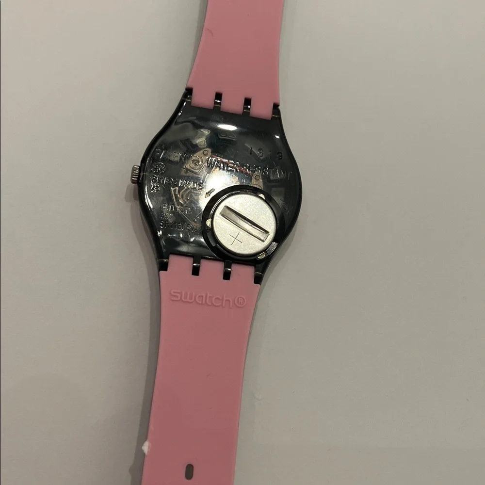 Swatch Watch Black and Pink